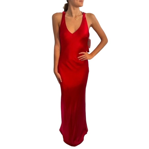 Jovani Red Silk Dress - Picture 1 of 6